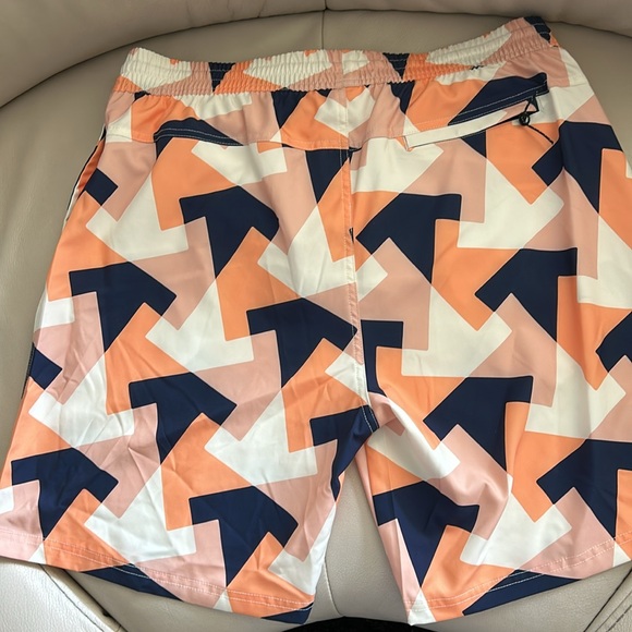 NWT SVRN Code Swim Trunks Mens XL Orange Blue Geo Sovereign Board Shorts - Picture 5 of 8